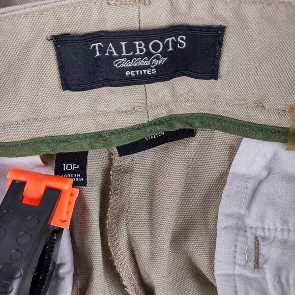 Talbots Womens Petite Tan Cotton Stretch Capris Pants Size 10P - Picture 10 of 11